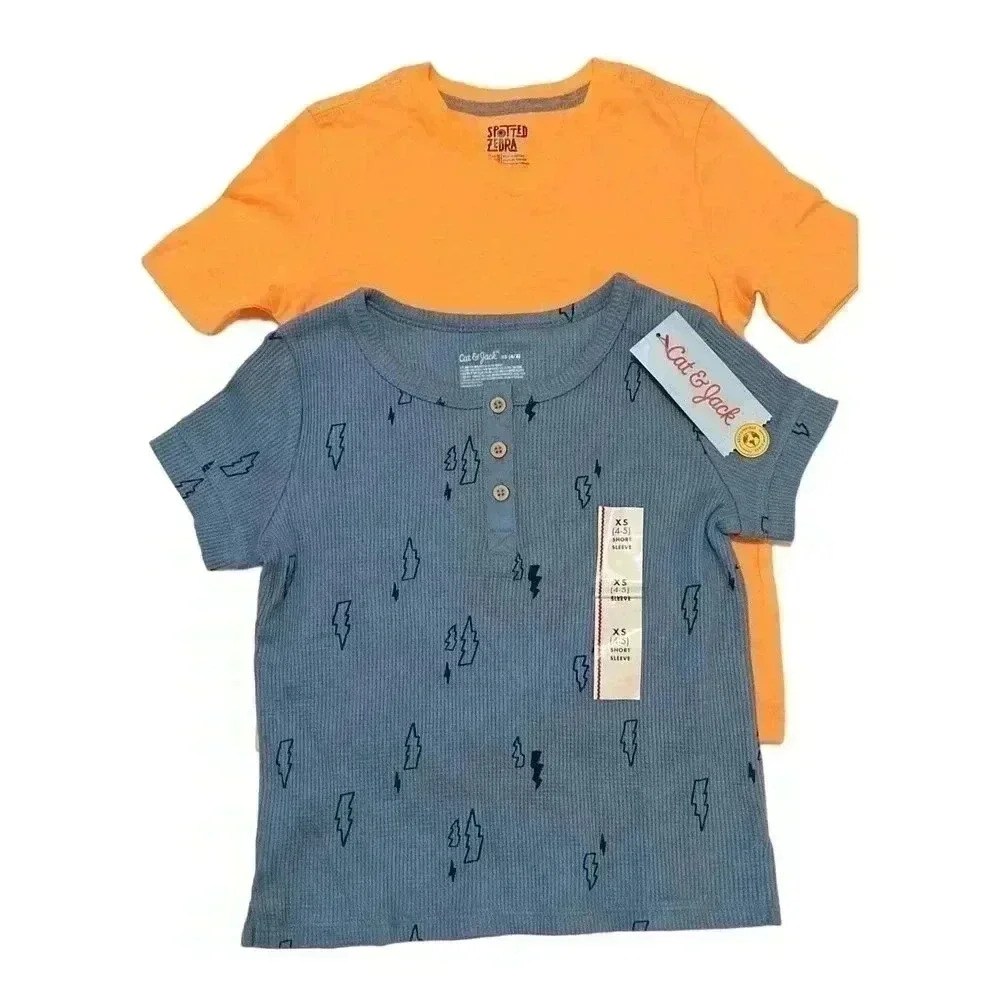 Bundle of 2 boys shirts Spotted Zebra and Cat & Jack Size XS